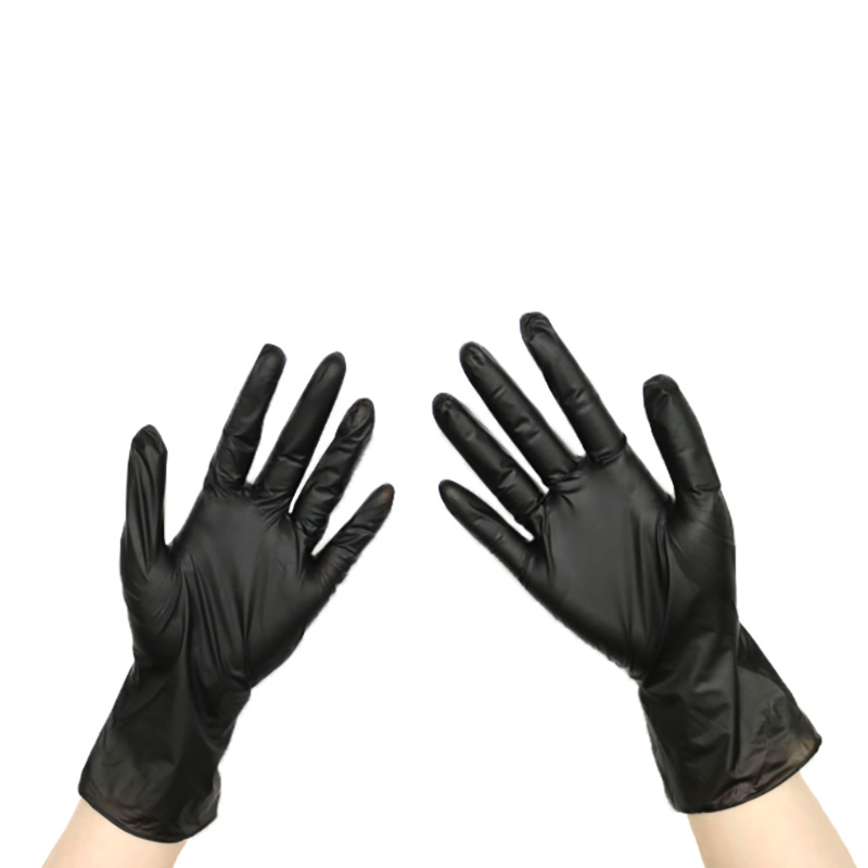 Черные защитные одноразовые перчатки для приготовления пищи