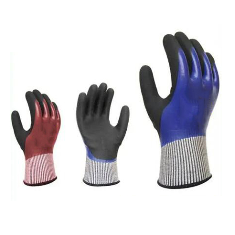 Защитные рабочие перчатки из HPPE и стекловолокна с нитриловым покрытием для резки стекла