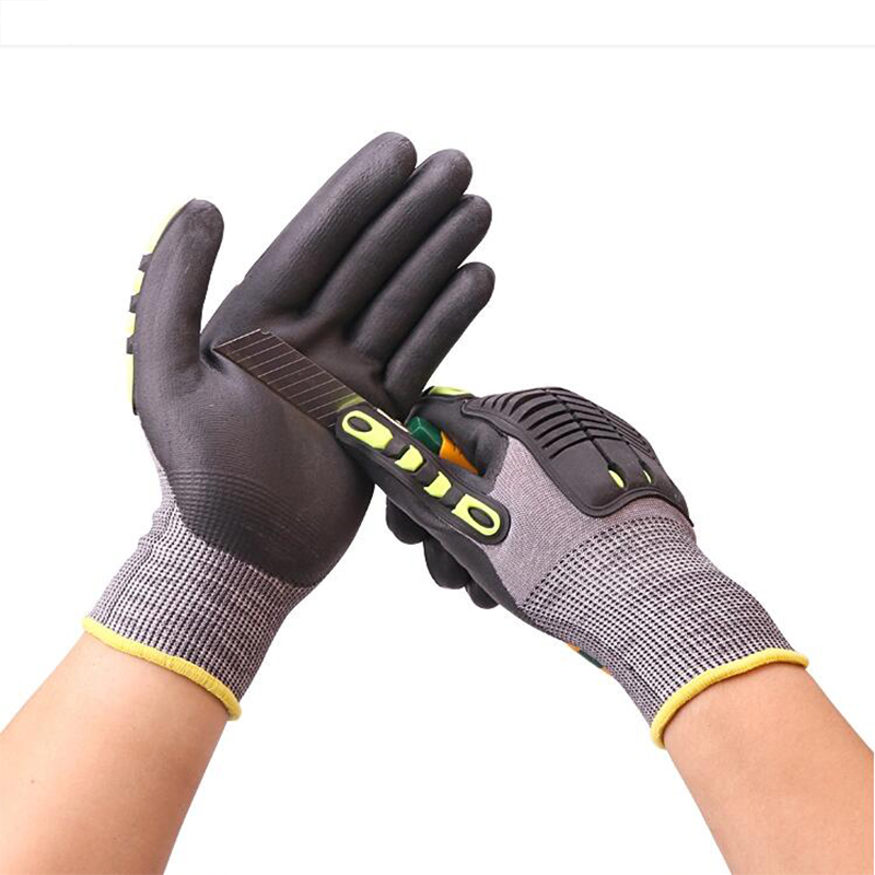 13 калибр TPR устойчивые к порезам противоударные защитные рабочие перчатки для тяжелых условий эксплуатации