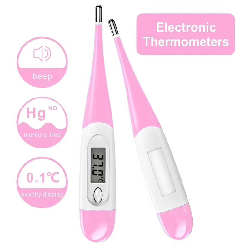 Цифровой лихорадочный термометр с гибким наконечником для детей и взрослых