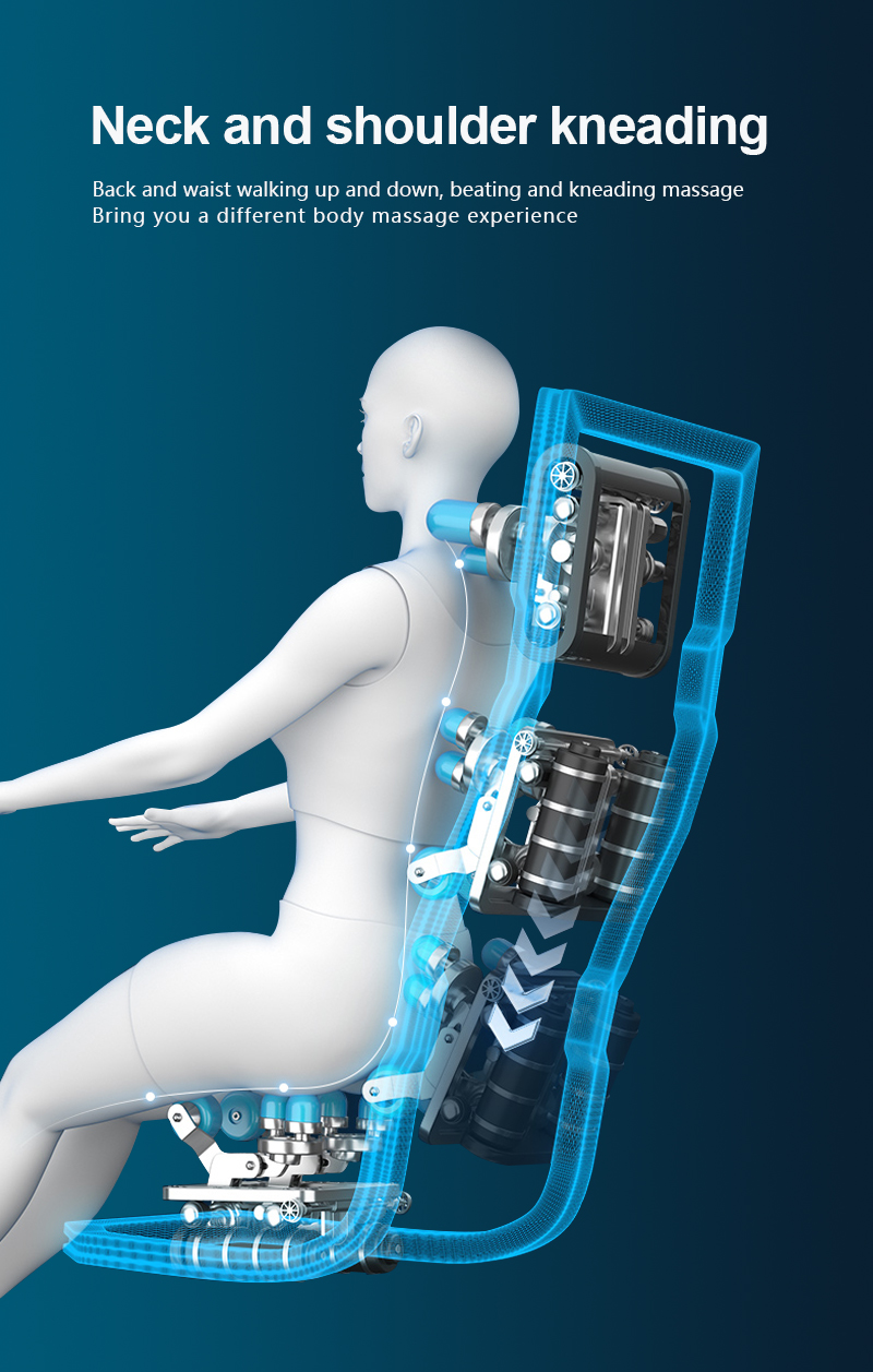 Вибрационное белое кресло для массажа всего тела с подогревом